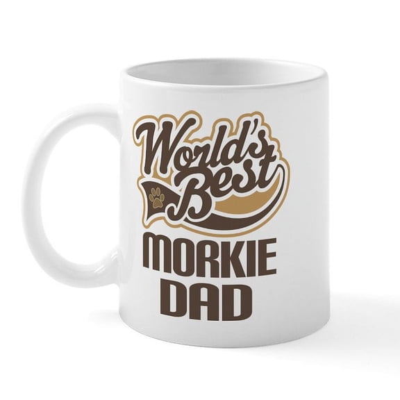 CafePress - Morkie Dog Dad Mug - 11 oz Ceramic Mug - Novelty Coffee Tea Cup