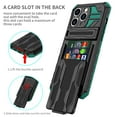thumbnail image 4 of Heavy Duty Case for iPhone 15 Pro Max Credit Card Slot Holder Kickstand Bracket Cover, Military Grade Dual-Layers Rugged PC Shockproof Anti-Scratches Lens Protection Case, Darkgreen, 4 of 9