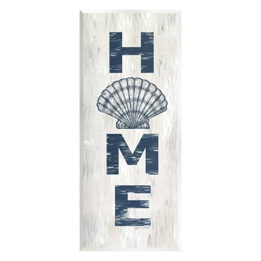 Home Vertical Clam Sign Coastal Graphic Art Unframed Art Print Wall Art