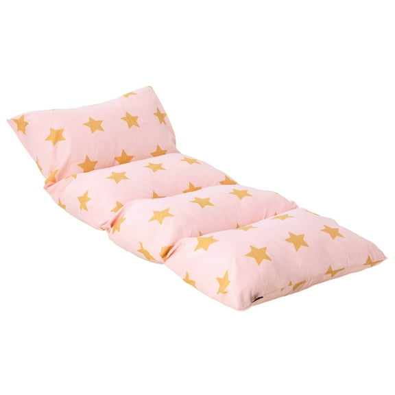 Wildkin Kids Floor Lounger – Pillow Lounger, Travel-Friendly, Ideal for Sleepovers, Pillows Not Included - Pink and Gold Stars