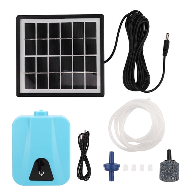 Bomba de aire solar AP003, aireador solar de doble uso CA/CC, oxigenador para acuarios.