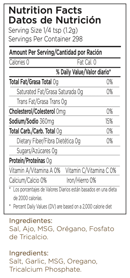 Adobo Sin Pimienta, Especias Montero, All Purpose Seasoning Without Pepper, 10.5oz, Single Item