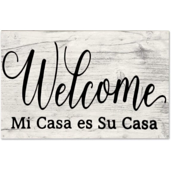 Mi Casa Es Su Casa Plaque Sign, Welcome Wood Wall Hanging Signs, Wall Decorations for Living Room, Modern Farmhouse Wall Decor, Rustic Home Decor 5x10 Inch