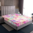 thumbnail image 4 of Erosebridal Tie Dye Pink Bed Sheets Bohemian Batik Sheet Set 4 Pcs, Boho Psychedelic Sheets Set + Deep Pocket Fitted Sheets+ Girly Flat Sheet + Exotic Bedroom Decor 2 Pillow Shams,Queen, 4 of 4