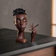 thumbnail image 4 of Black Woman Smoking Head Incense Burner,Calming Room Waterfall Decor and Unique Home Gift, 4 of 8