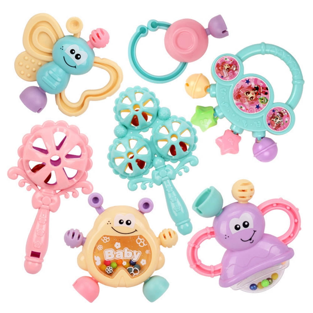 Baby Rattles Teether Set Infant Teething Shaking Bell Educational Toys