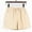Khaki, variant on Womens Linen Shorts Casual Drawstring Comfy Elastic Waist Short Pants Fashion Wide Leg Summer Beach Shorts with Pockets