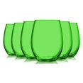 thumbnail image 1 of TableTop King 21 oz Wine Glasses, Stemless Style, Full Accent, Light Green, Set of 6, 1 of 1