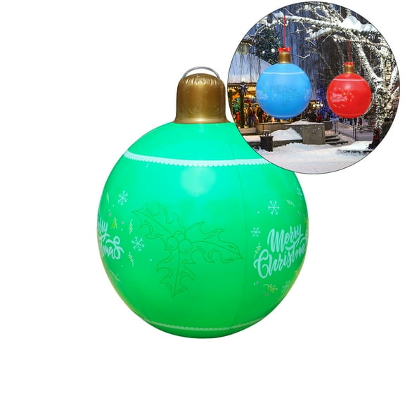 Yoloke Giant PVC Inflatable Christmas Ball Xmas Blow up Ball Inflatable Ornaments Balls Decorations for Outdoor Indoor Holiday Yard Lawn Porch Decor