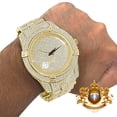 thumbnail image 5 of Men's Fully Bling Yellow Gold Finish Techno Pave Simulated Crystal Diamond Watch, 5 of 5