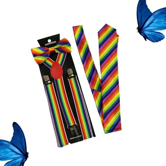 LULULION 3Pcs ped Elastic Suspenders Adjustable Braces with Strong Clamps for Trousers