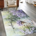 thumbnail image 4 of 2.7x5 Area Rugs, Purple Lavender Non-Skid Rubber Backing Large Rectangle Rugs - Living Room Bedroom Home Office, Green Leaves Spring Bike Botanical Indoor Floor Mat Carpets Washable Rug, 4 of 9