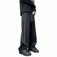 thumbnail image 4 of Dovford Men's Drawstring Elastic Waist Baggy Sweatpants Y2K Loose Wide Leg Long Pants with Pocket, 4 of 6