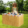 thumbnail image 6 of Vjnyvs Grass Table Skirts Hawaiian Table Decorations Party Grass Table Cloths Tropical Table Cover for Summer Beach Garden, 6 of 7