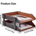 thumbnail image 2 of Leather Desk File Supply Organizer,Stackable Office File Document Tray for Files, Folder, Stationery, Magazine, Newspaper, Mail, Home Sundries Desktop Organization Holder,Coffee, 2 of 5