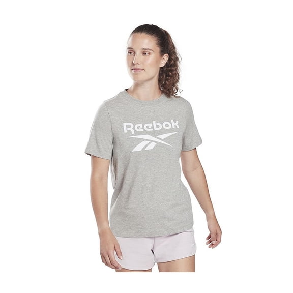 Reebok Womens Athletic Graphic T-Shirt, Grey, Small