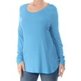 thumbnail image 2 of INC Womens Blue Long Sleeve Scoop Neck Top Size: XL, 2 of 3