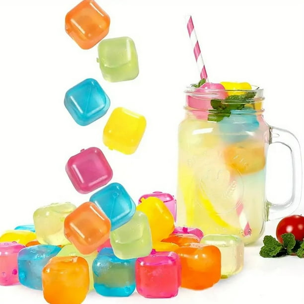 Esaierr 24 Plastic Ice Cubes Summer Party Bar Can Be Frozen Ice Cubes Drinking Ice Cubes Can Be
