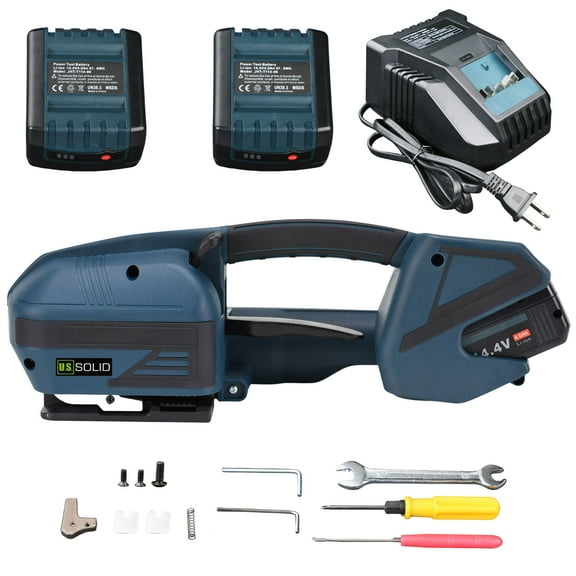 U.S. Solid Automatic Electric Strapping Machine for 1/2-5/8 inch PP PET Straps, Battery Powered