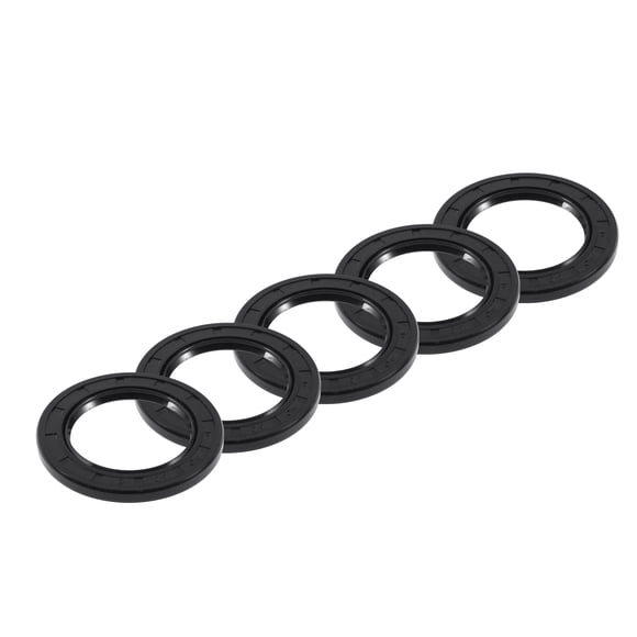 Unique Bargains Sello de Aceite Universal TC Doble Labio con Resorte de Acero Anillo de Sello de Eje Rotativo 40x60x5mm Alta Presión Caucho NBR Negro 5pcs