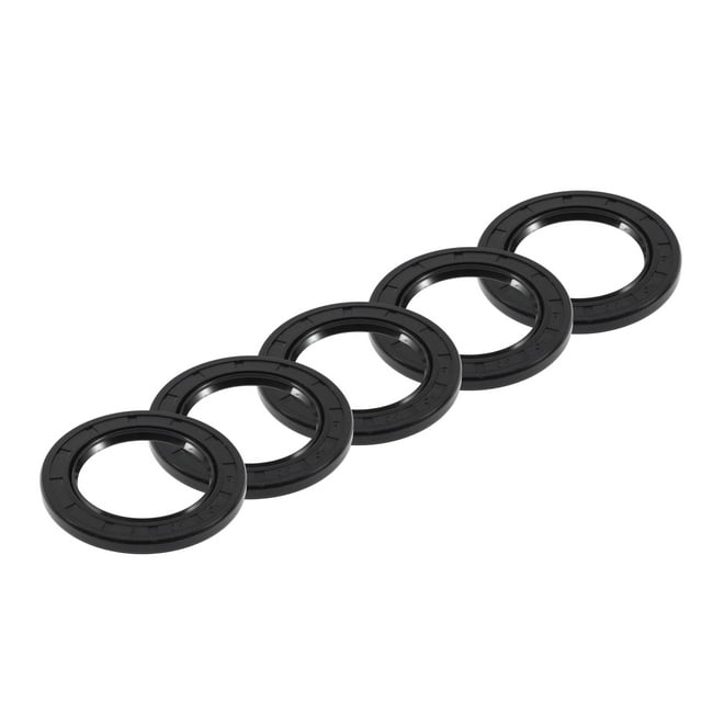 Unique Bargains Sello de Aceite Universal TC Doble Labio con Resorte de Acero Anillo de Sello de Eje Rotativo 40x60x5mm Alta Presión Caucho NBR Negro 5pcs