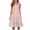 Pink, variant on WIZUTIZ Tiered Dress Women Trendy Relaxed Fit Knee-Length Solid Pleated Dress Round Neck Sleeveless Vacation Dress for Womens Ruffle Hem Linen Outdoor Dress Black S
