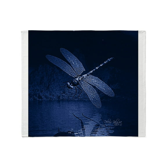 CafePress - Blue Dragonfly At Night Throw Blanket - Soft Fleece Throw Blanket, 50"x60" for All Ages