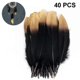 thumbnail image 1 of 40 plumas de ganso negras con punta inferior dorada, 1 of 5