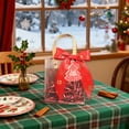 thumbnail image 4 of Red Transparent Christmas Gift Bags with Handles for Christmas Eve Apples Candy Toys Party Favors Holiday Souvenir Hand Carry Bags(Red-A), 4 of 6