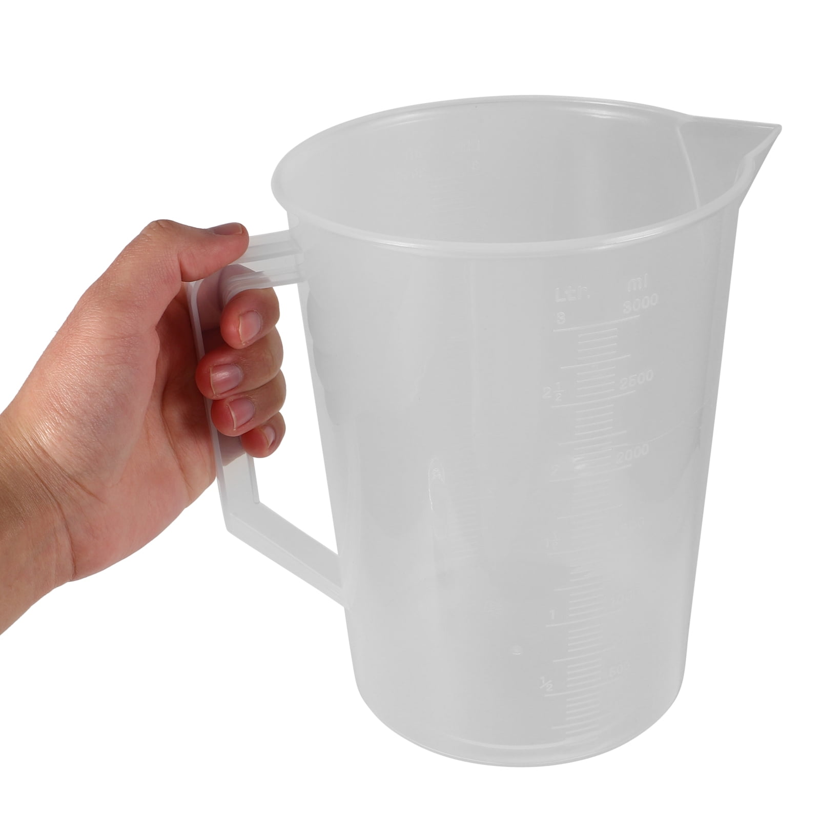Masteelf Large Capacity 3000ml Plastic Measuring Cup With Clear Graduations Wide Mouth For Laboratory Kitchen Measurements Oil Measuring
