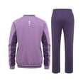 thumbnail image 3 of Women's 2Pc V Neck Tracksuit, 4 Way Stretch Breathable Reflective for Golf Running Casual Purple M, 3 of 8