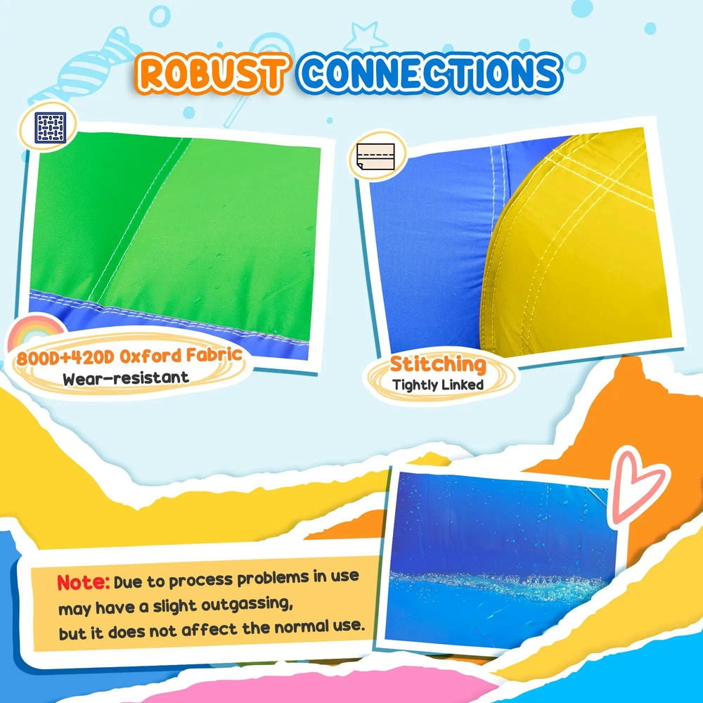 Topcobe 6-in-1 Inflatable Bounce House with Slide, Climbing Wall, Water Cannon, Inflatable Water Slide for Kids with 2 Min. Inflation without Inflator, Kids Bounce House for Kids Backyard Activity