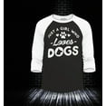 thumbnail image 2 of Shop4Ever Men's Just A Girl Who Loves Dogs Raglan Baseball Shirt XX-Large Black/White, 2 of 4