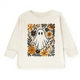 thumbnail image 5 of Ghost Floral Orange - Toddler Long Sleeve Graphic Tee and Youth Long Sleeve Graphic T-Shirt, 5 of 8