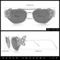 thumbnail image 5 of Luxury Womens Heavy Rhinestone Iced Out Cat Eye Metal Sunglasses Gold - Black, 5 of 8