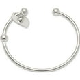 thumbnail image 2 of Sterling Silver 3mm Heart Bangle Bracelet (7 X 3) Made In Thailand qb416, 2 of 5