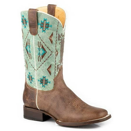 

Women s Roper Out West Leather Boots Handcrafted with Flextra Calf Brown