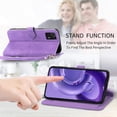 thumbnail image 5 of for Motorola Edge 30 Neo Case for Women, Wallet Case with Zipper Pocket Purse Flower Embossed PU Leather Card Slots Wrist Strap Flip Folio Protective Cover for Motorola Edge 30 Neo, Purple, 5 of 8