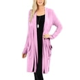 thumbnail image 1 of J. METHOD Women's Open Front Long Sleeve Cardigan Casual Basic Lightweight Soft Sweater with Slouchy Pockets NEWJ1440 Mauve L, 1 of 5