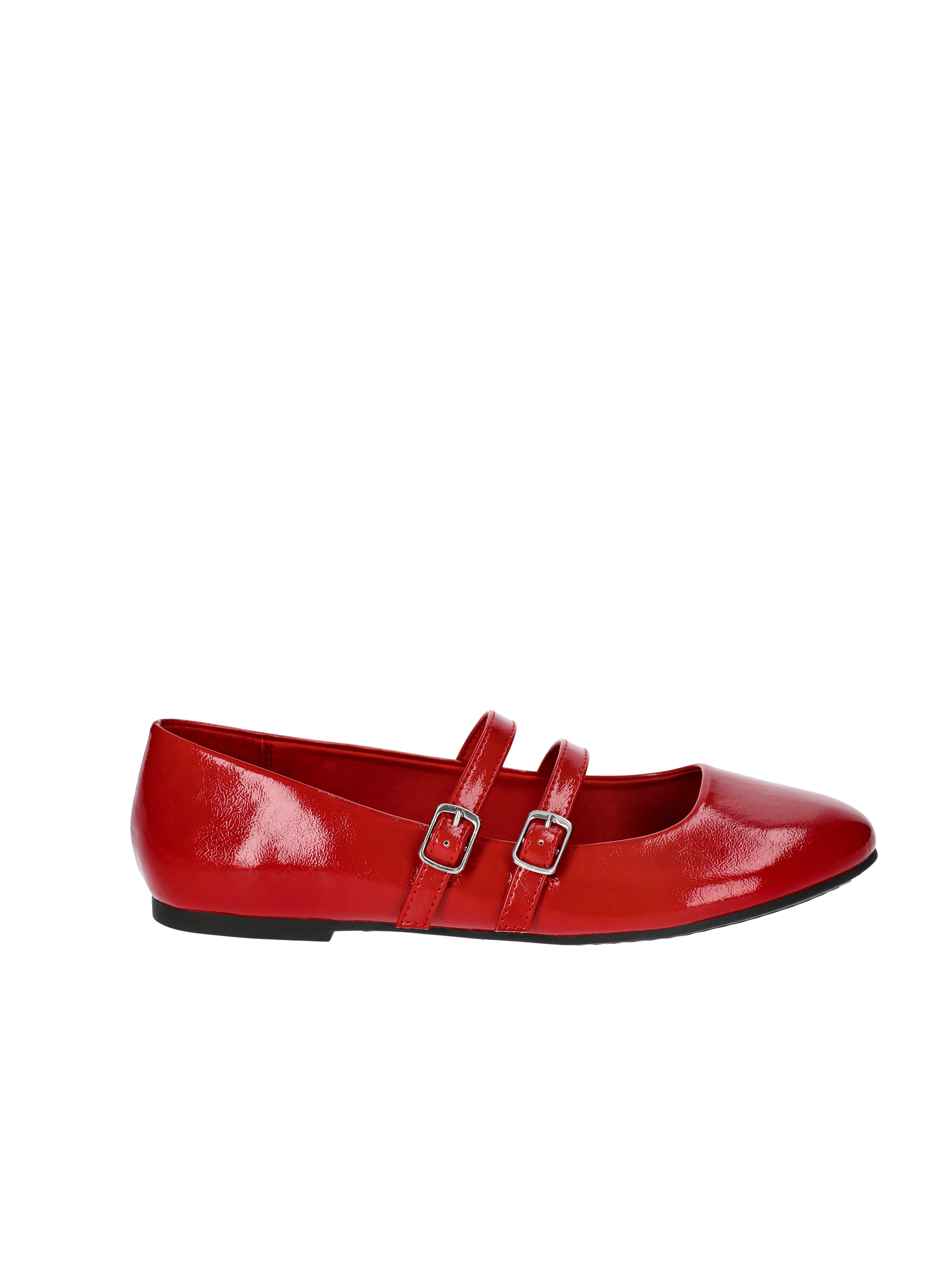No Boundaries Faux Leather Mary Jane Flats with Double Straps, Women's