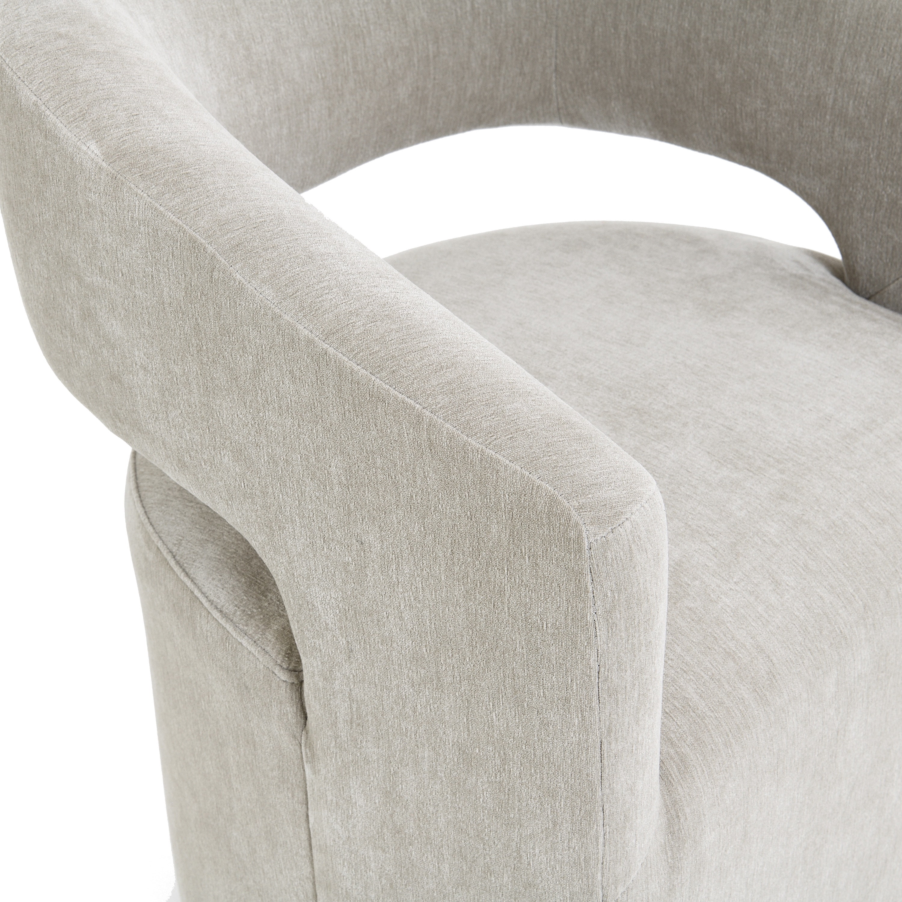 Furniture of America Arize Modern Fabric Barel Back Accent Chair with Casters, Taupe
