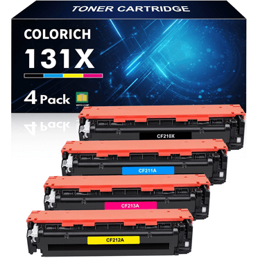 131X 131A Toner Cartridge 4-Pack Compatible for HP 131A 131X CF210X Laserjet Pro 200 Color MFP M276nw M251nw M251n M276n CF210A CF211A CF212A CF213A Printer Ink (Black Cyan Yellow Magenta)