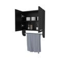 thumbnail image 6 of FM FURNITURE Goodyear medicine cabinet in melamine with a towel bar,black, 6 of 6