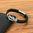 thumbnail image 5 of Bracelet with Strong Magnetic Clasp, Adjustable Stainless Steel Punk Style Bracelet for Men Women - Black/Brown, 5 of 7