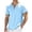 Sky Blue, variant on Linen Shirts for Men 2026 Summer Short Sleeve Casual Loose Raw Edge Henley T Shirts Lightweight Beach Vacation Shirt