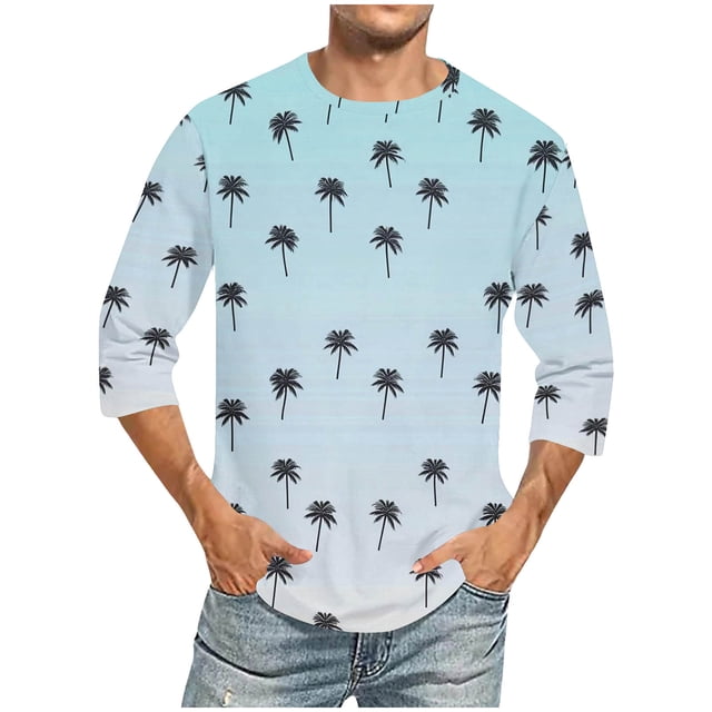 Tops para hombre, blusas y camisas de cuello redondo y manga corta para hombre, blusas casuales de moda con cuello redondo y manga corta, blusas para hombre, blusas de poliéster para hombre