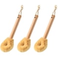 thumbnail image 1 of Cepillo para fregar platos y hierro fundido natural, fregador de madera para cocina para limpiar sartenes/ollas, mango de madera de haya y cerdas de coco, respetuoso con el medio ambiente, juego de 3 Zhivalor  WRLF-148, 1 of 8