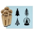 thumbnail image 1 of Christmas Trees Artsy Solid Snowglobe Rubber Stamp Set for Scrapbooking Crafting Stamping - Medium 1 Inch, 1 of 7