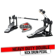 Griffin Double Drum Kick Pedal for Bass Drum - Twin Set Foot Pedal Quad Sided Beater Heads - Dual Double Chain Drive Percussion Hardware - Impressive Response for Metal and Rock Drummers
