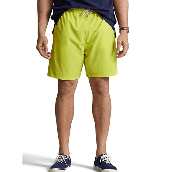 Polo Ralph Lauren Men's Big & Tall Neon Yellow Traveler Swim Trunks, 5XB